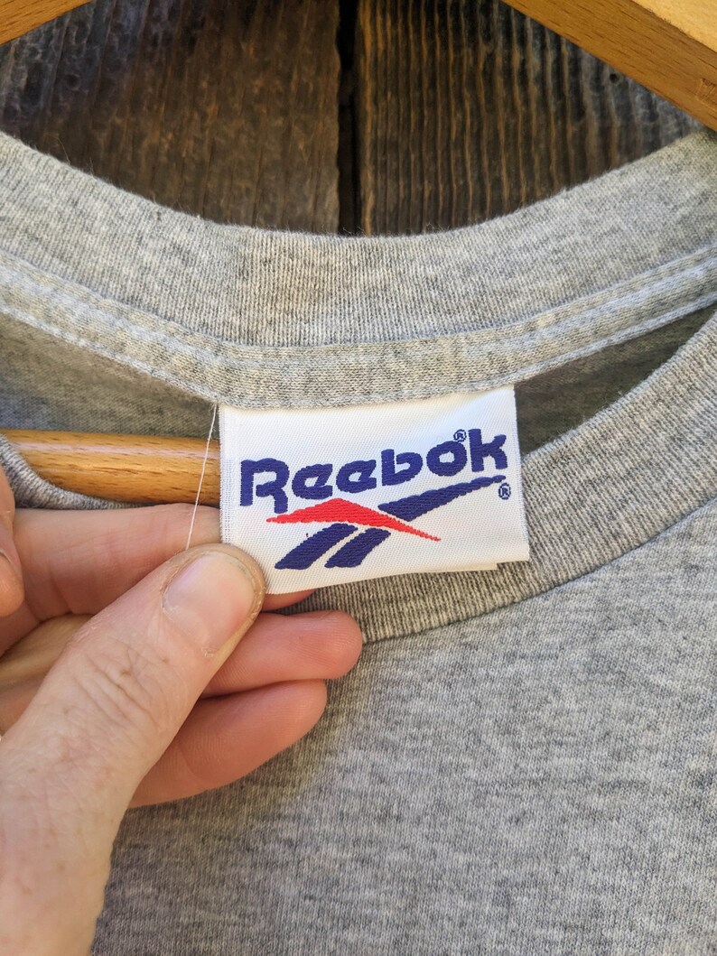 90s Reebok Tag 90s Vintage Reebok Above the Rim T Shirt / Gray Cotton Poly Single ...