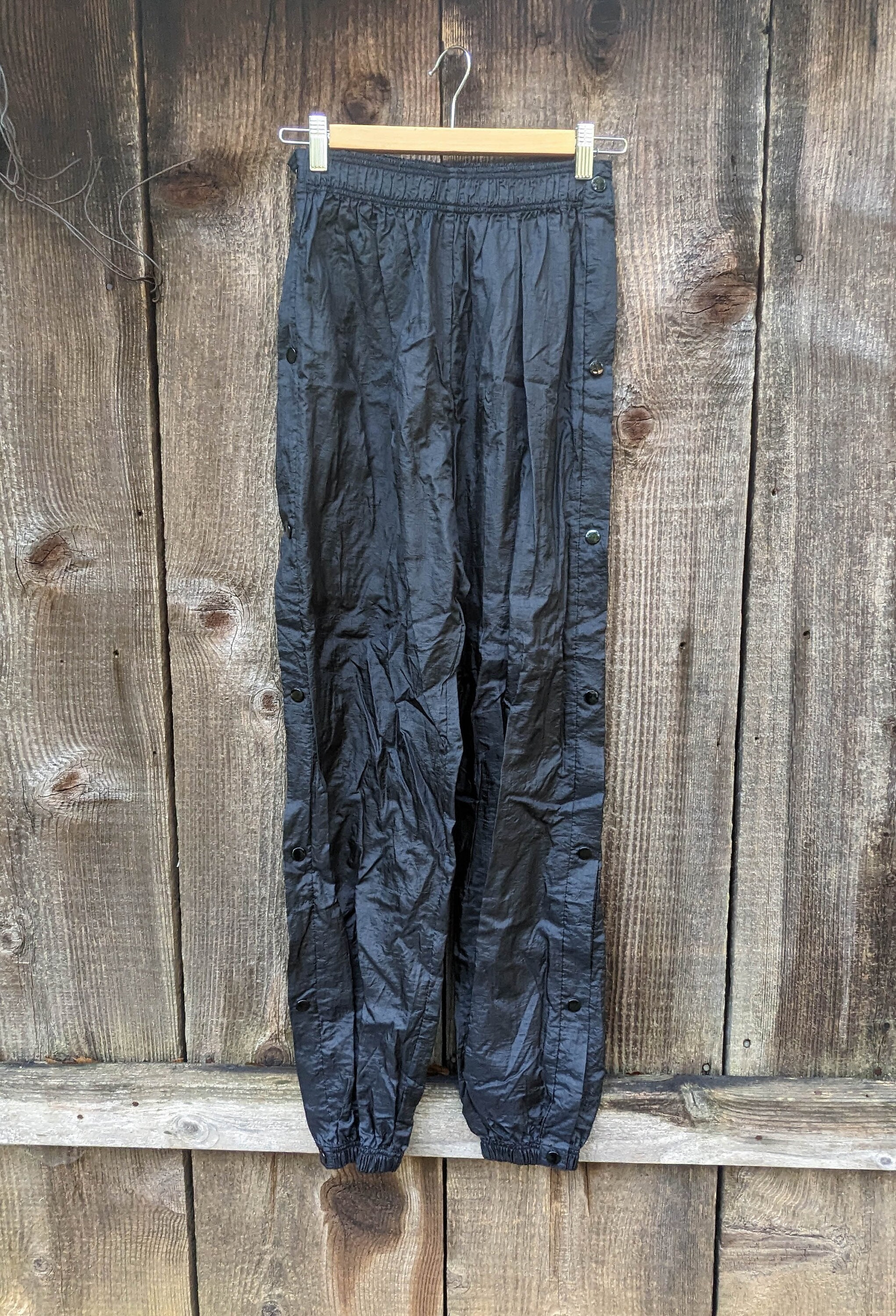 Nike Track Pants Womens Large Black Elastic Waist Ankle Cinch Vintage Y2K