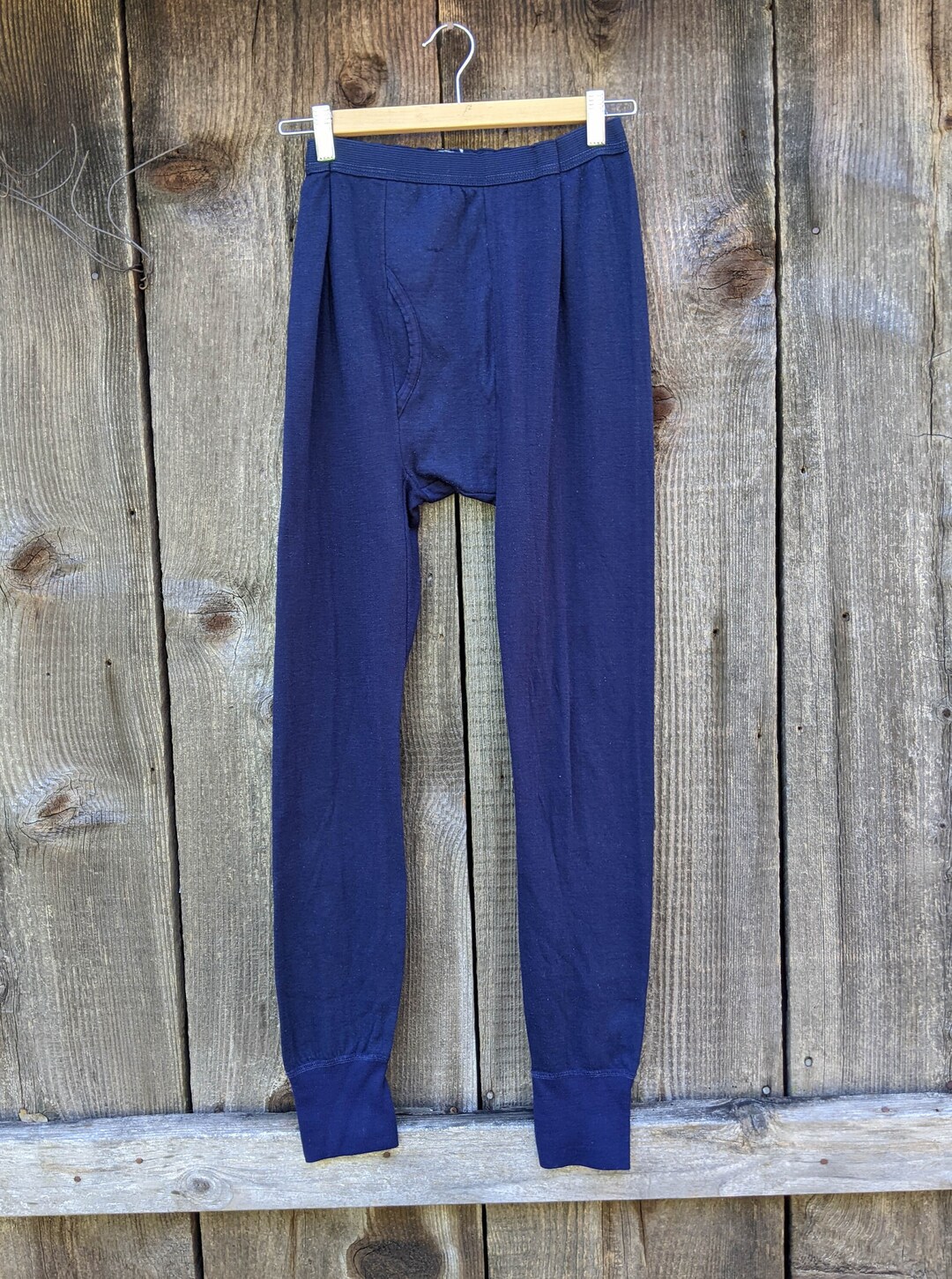 70s Vintage Mens Long Underwear Medalist Allen A / Navy Blue Long Johns