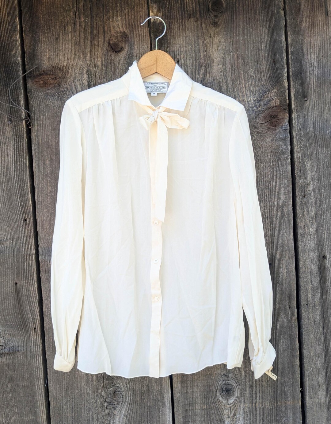 Vintage Eggshell Silk Elegant Spaghetti Strap Blouse