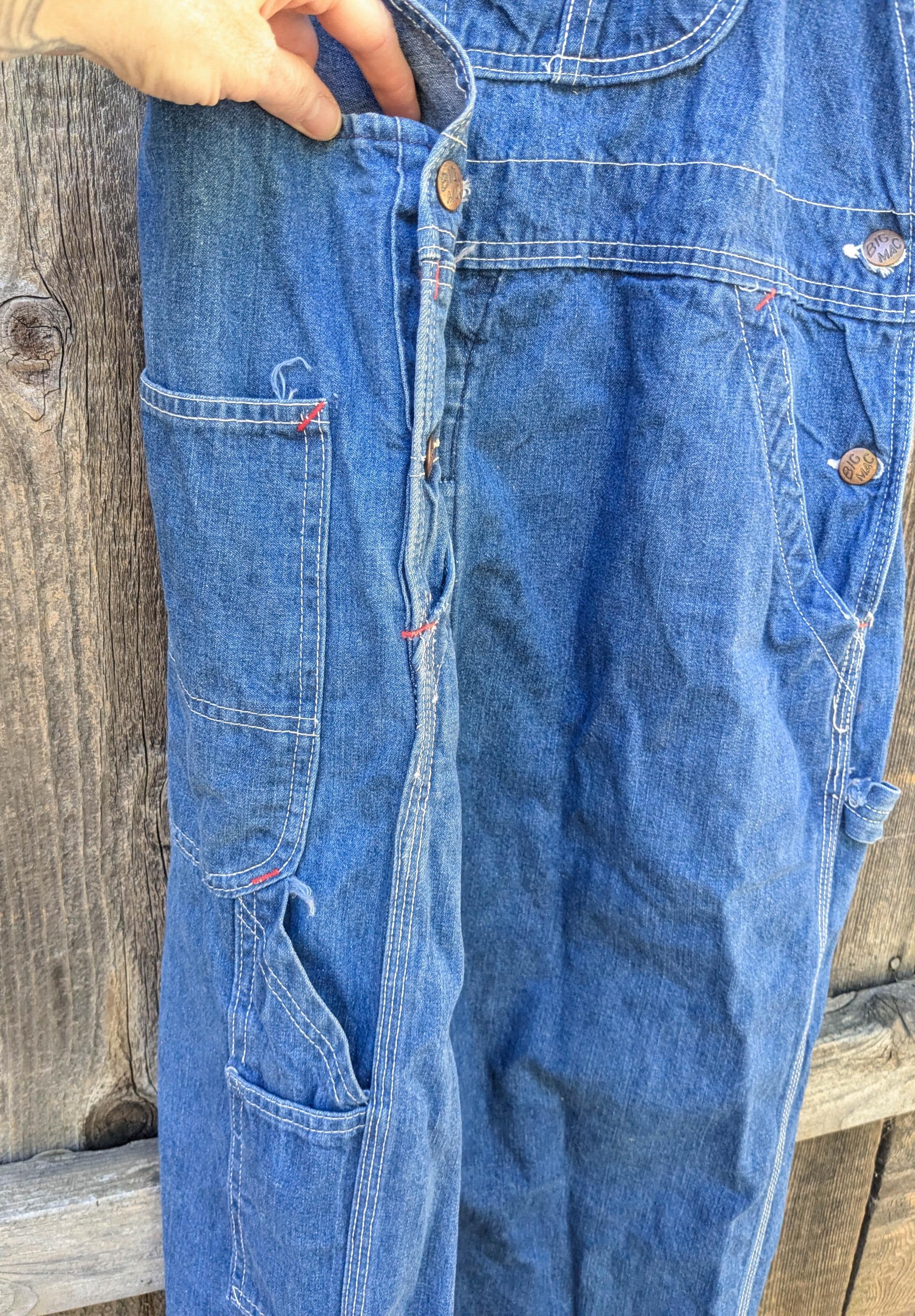 70'S BIG MAC DENIM OVERALL (W56×L30) NOS 70s Vintage Big Mac Workwear Overalls / Light Blue Cotton Denim