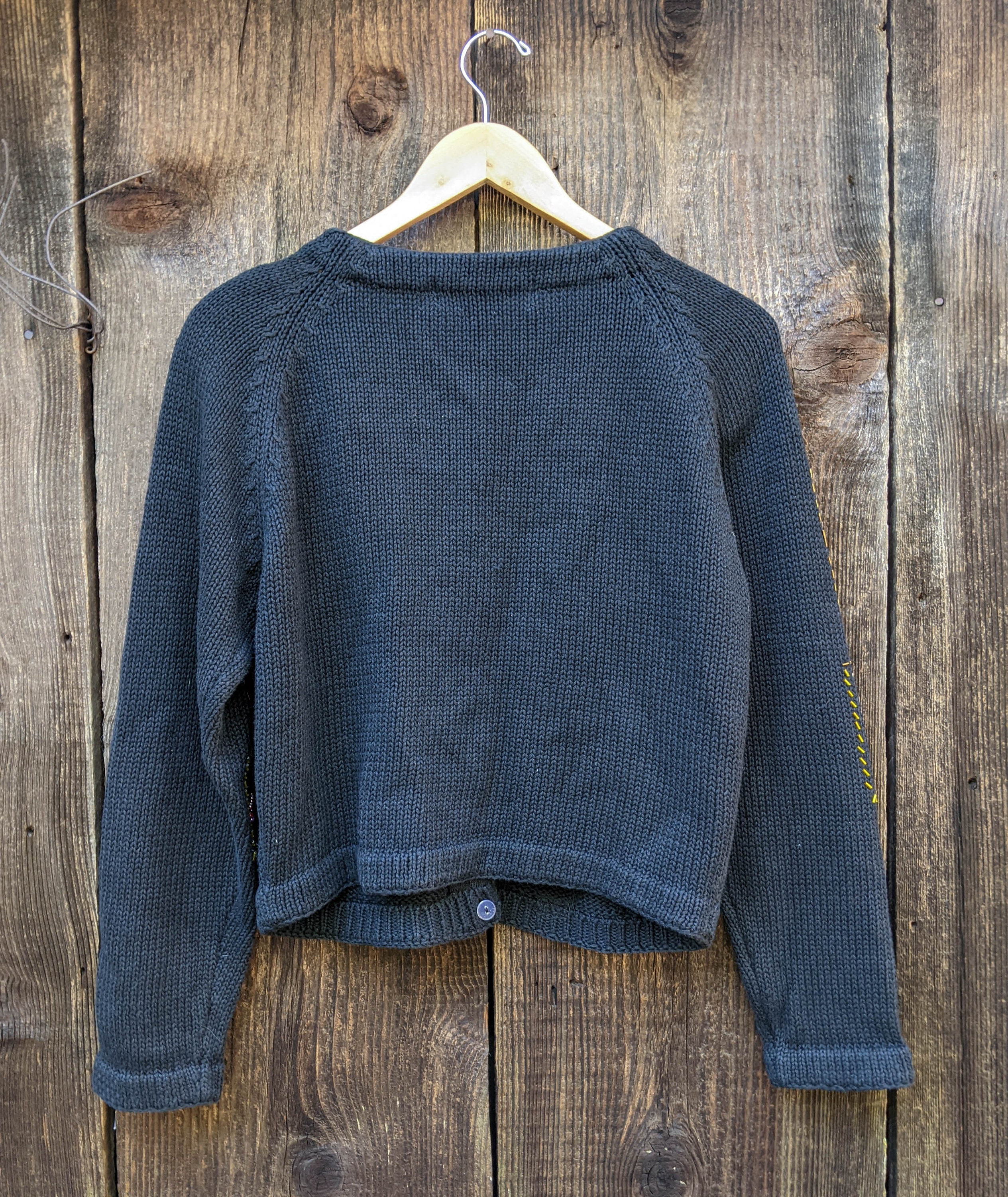 90s Vintage Abstract Beaded Knit Sweater / Black Geometric 90s Vintage Abstract Beaded Knit Sweater / Black Geometric