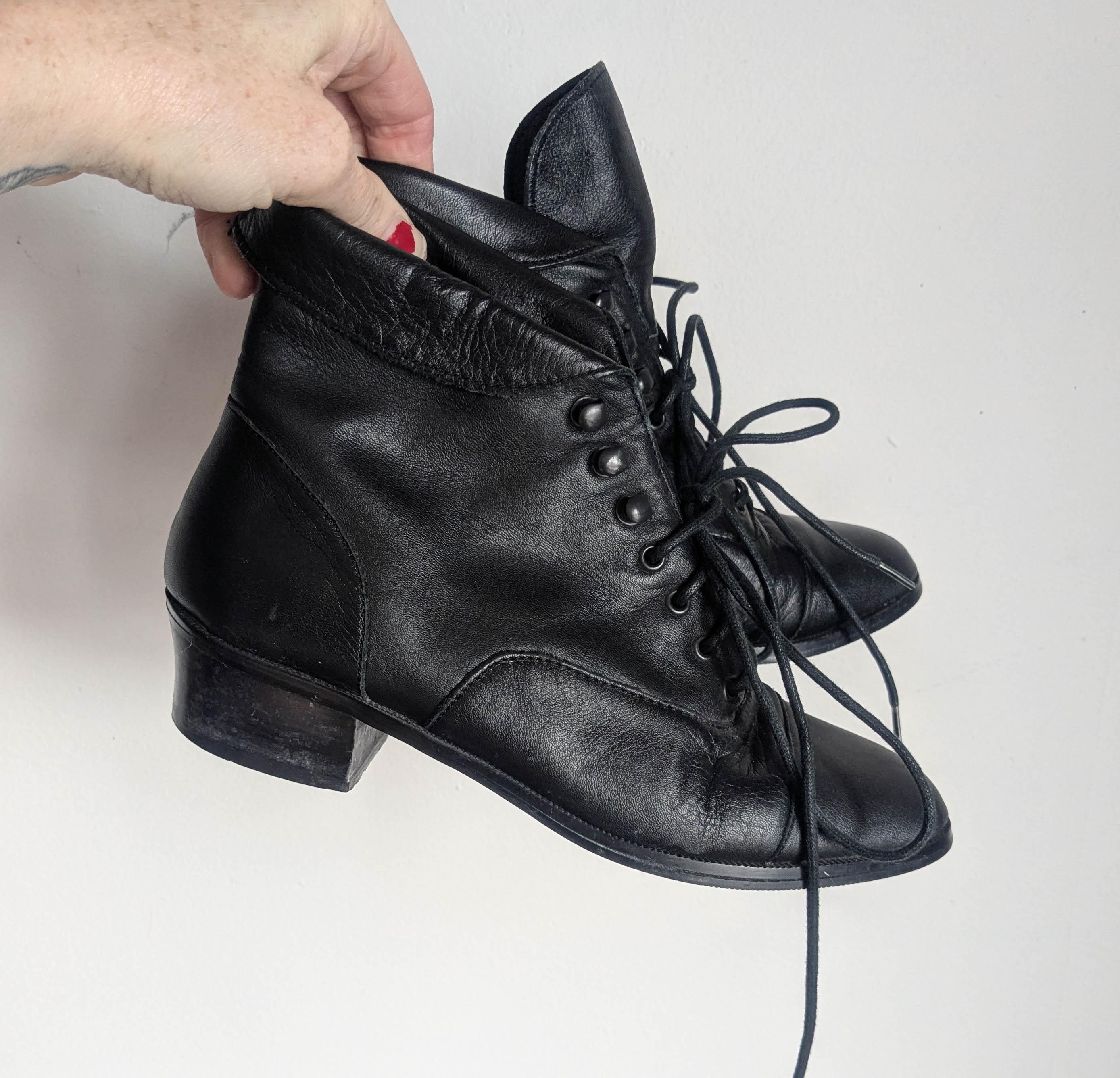 90s Lace up Boots - Etsy
