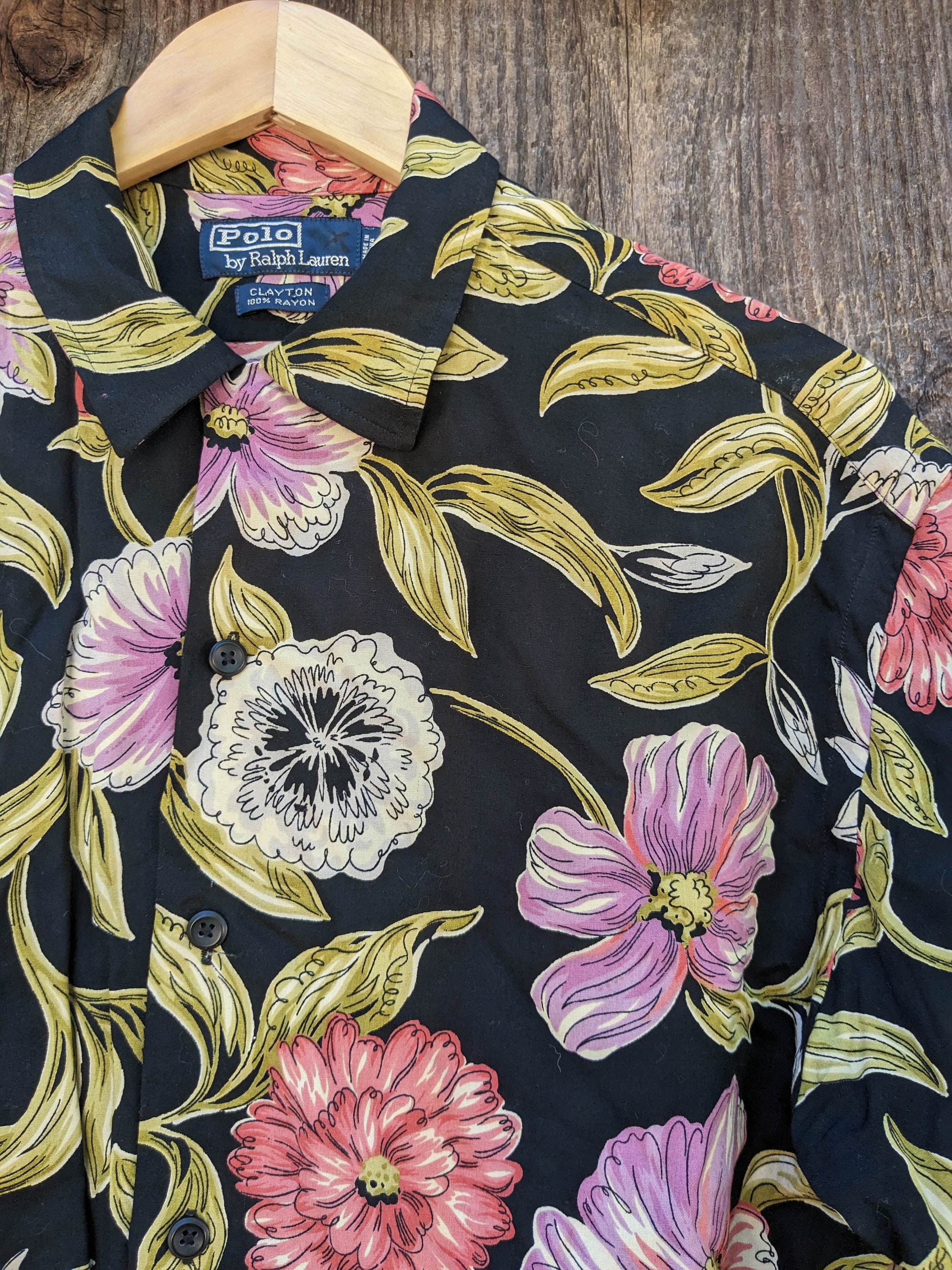 90s Vintage Polo Ralph Lauren Clayton Floral Button up Shirt / GQ