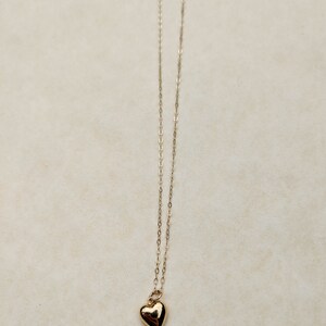 90s vintage 14k gold heart necklace / 14 karat pendant minimal delicate / hipster Lolita boho simple elegant / love friendship romantic gift image 7