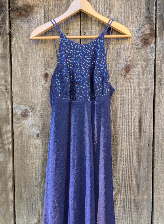 strapless open back dress A Line 2 Pieces Royal Blue Beaded Prom Dresses, Royal Blue 2 Pieces Fo –  jbydress main image 1