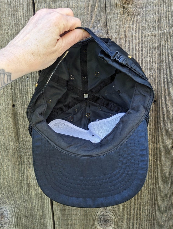 80s vintage rhinestone baseball cap / black nylon… - image 8