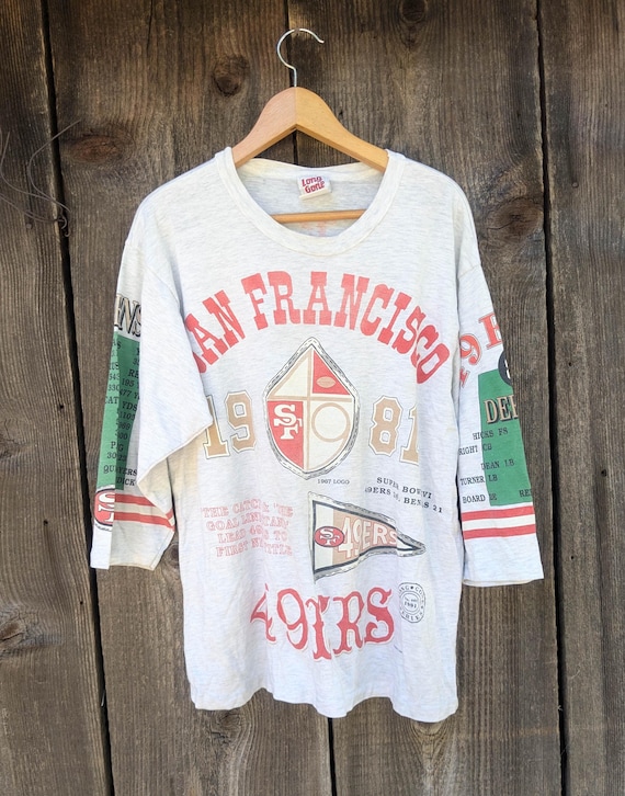 90s Vintage SF 49ers T Shirt / Rare 1991 Full Team Picture