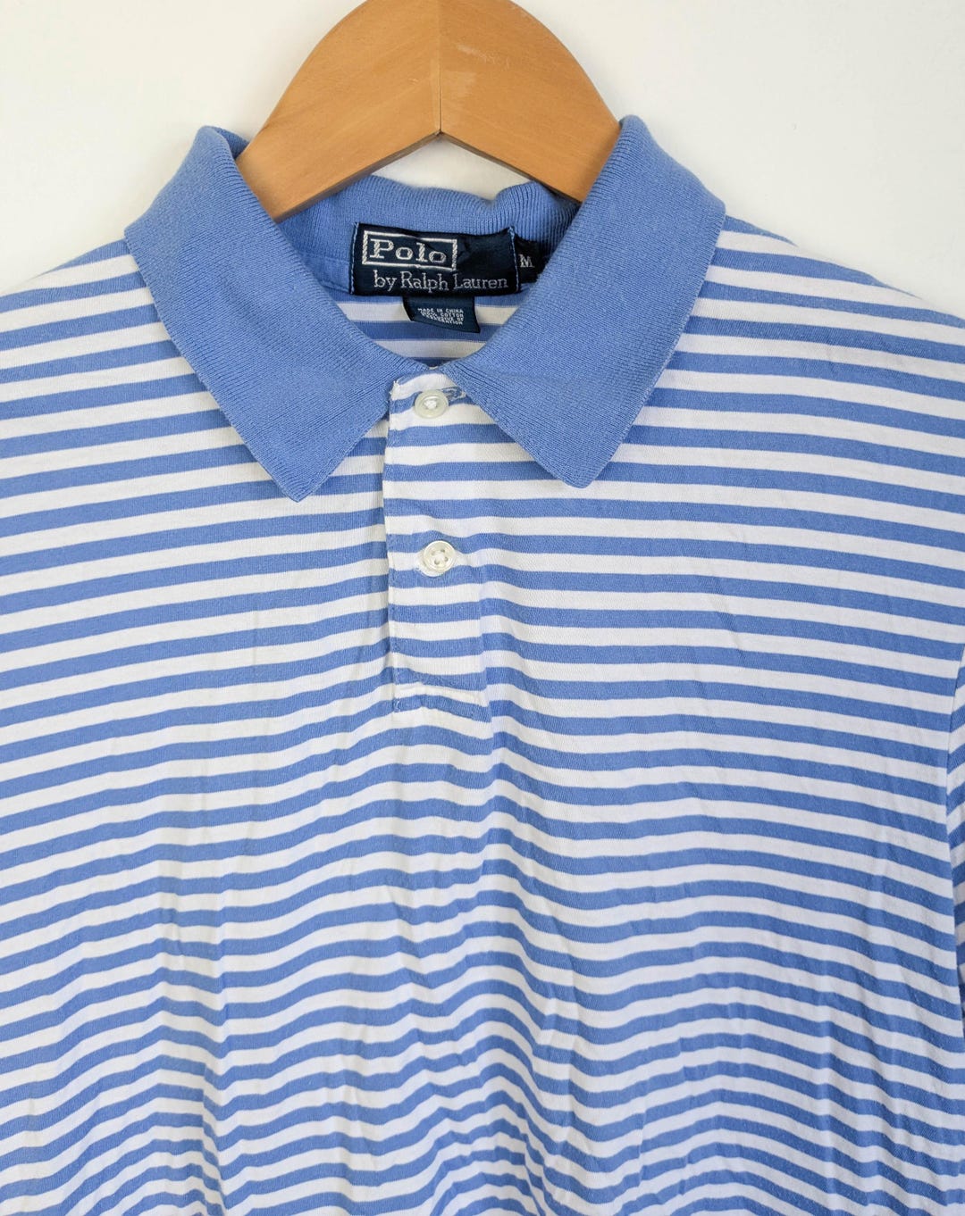 90s Ralph Lauren Striped Polo Shirt: Single Stitch Vintage Henley
