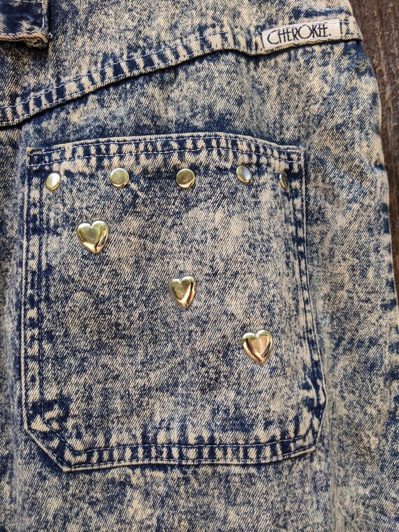 80s Vintage Denim Studded Skirt 