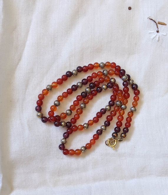 Vintage Glass Beaded Chain Choker Necklace