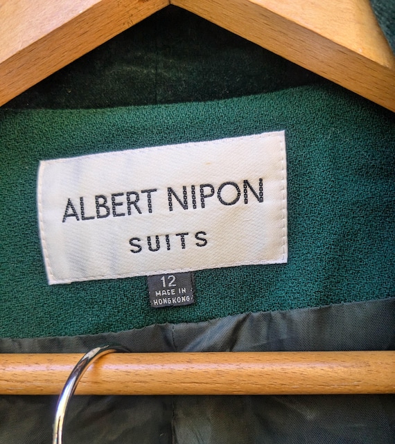 80s vintage wool Albert Nipon suit skirt jacket s… - image 4