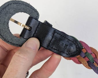 90s Rainbow Woven Leather Belt: Adjustable Multicolor  display picture 1
