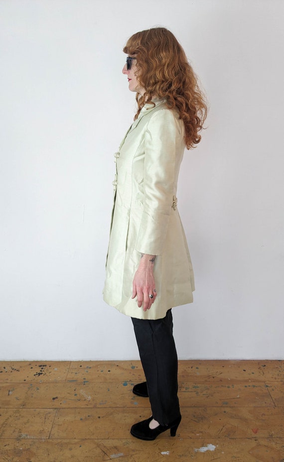 60s vintage silk Sgt Pepper jacket / raw silk min… - image 3