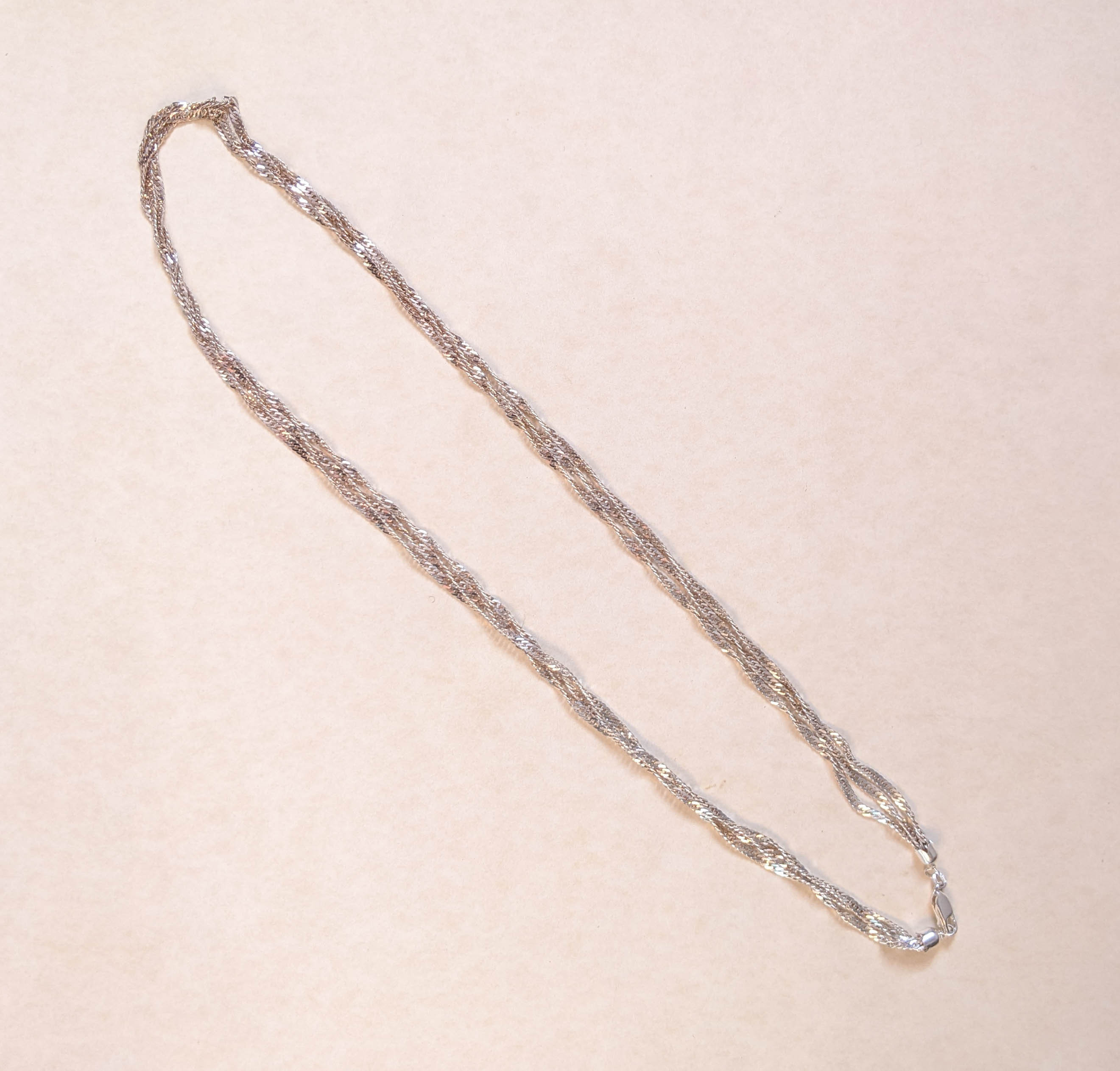 Collier Et Bracelet Torsadés Argent 925 Des Années 80 - Bijou Vintage - Bon état