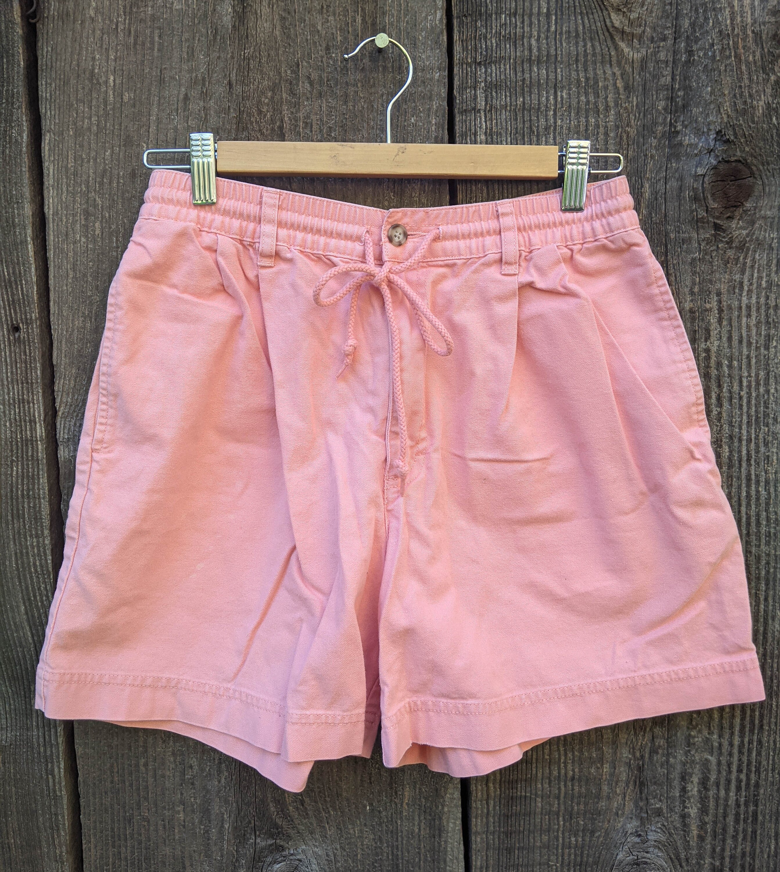 90s Vintage Peach Cotton Shorts / Salmon Eddie Bauer Preppy Beach  