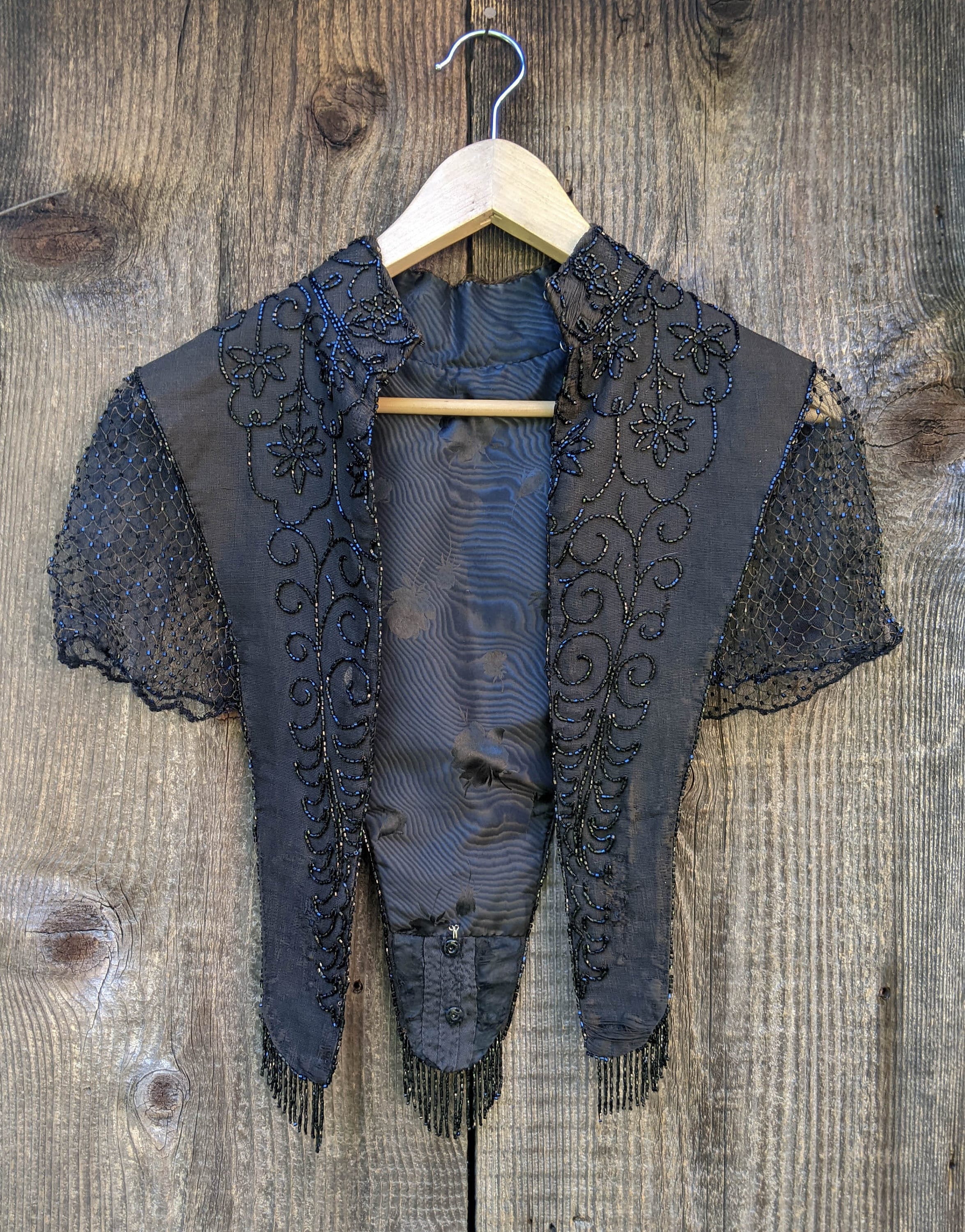 Antique Victorian Mantle Collar Blouse 1880s 1890s / Black Jet - Etsy