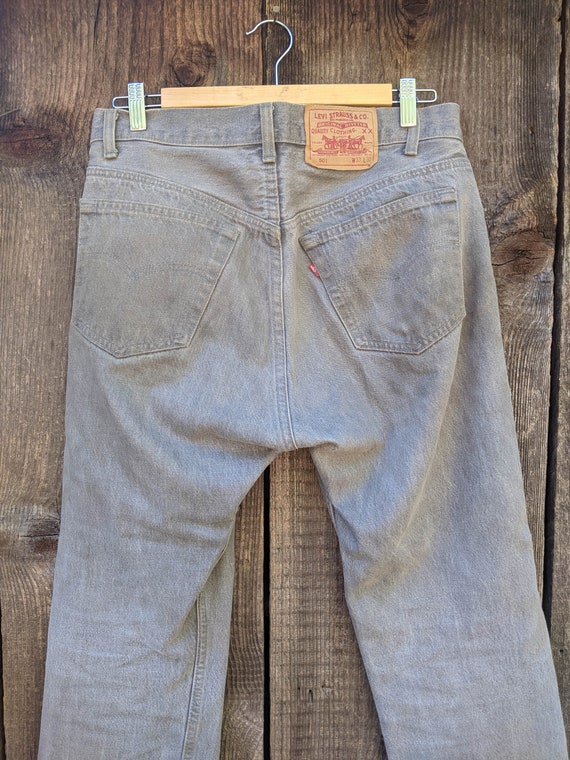 90s vintage Levis 501 xx jeans gray denim / butto… - image 7