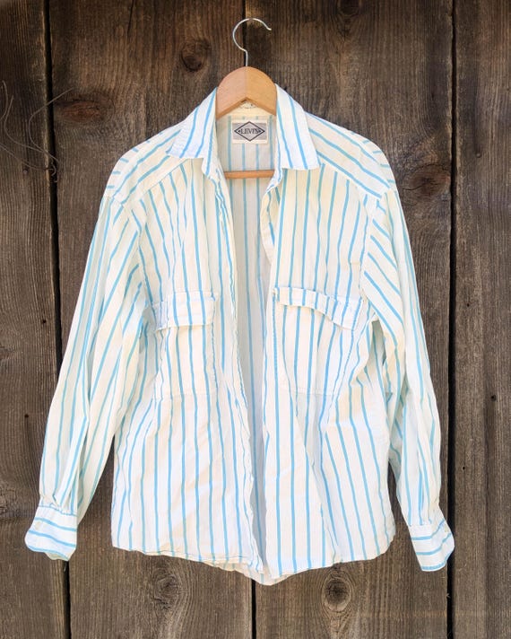Chemise Levi's Oversize à Rayures - Taille S - Bleu Clair Et Blanc - Coton - Occasion Très Bon état