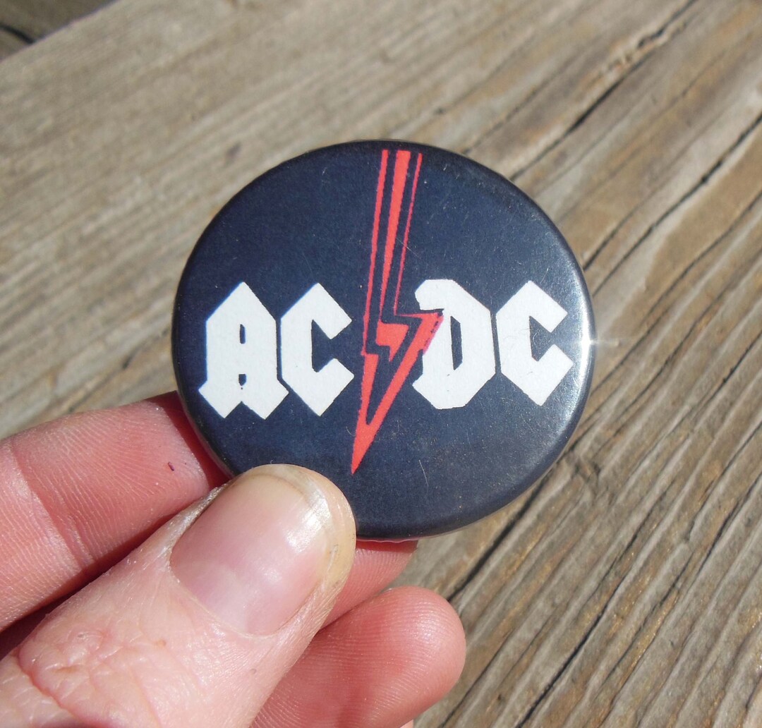 80s vintage ACDC pin botón / AC/DC rock band pinback / hard - Etsy España