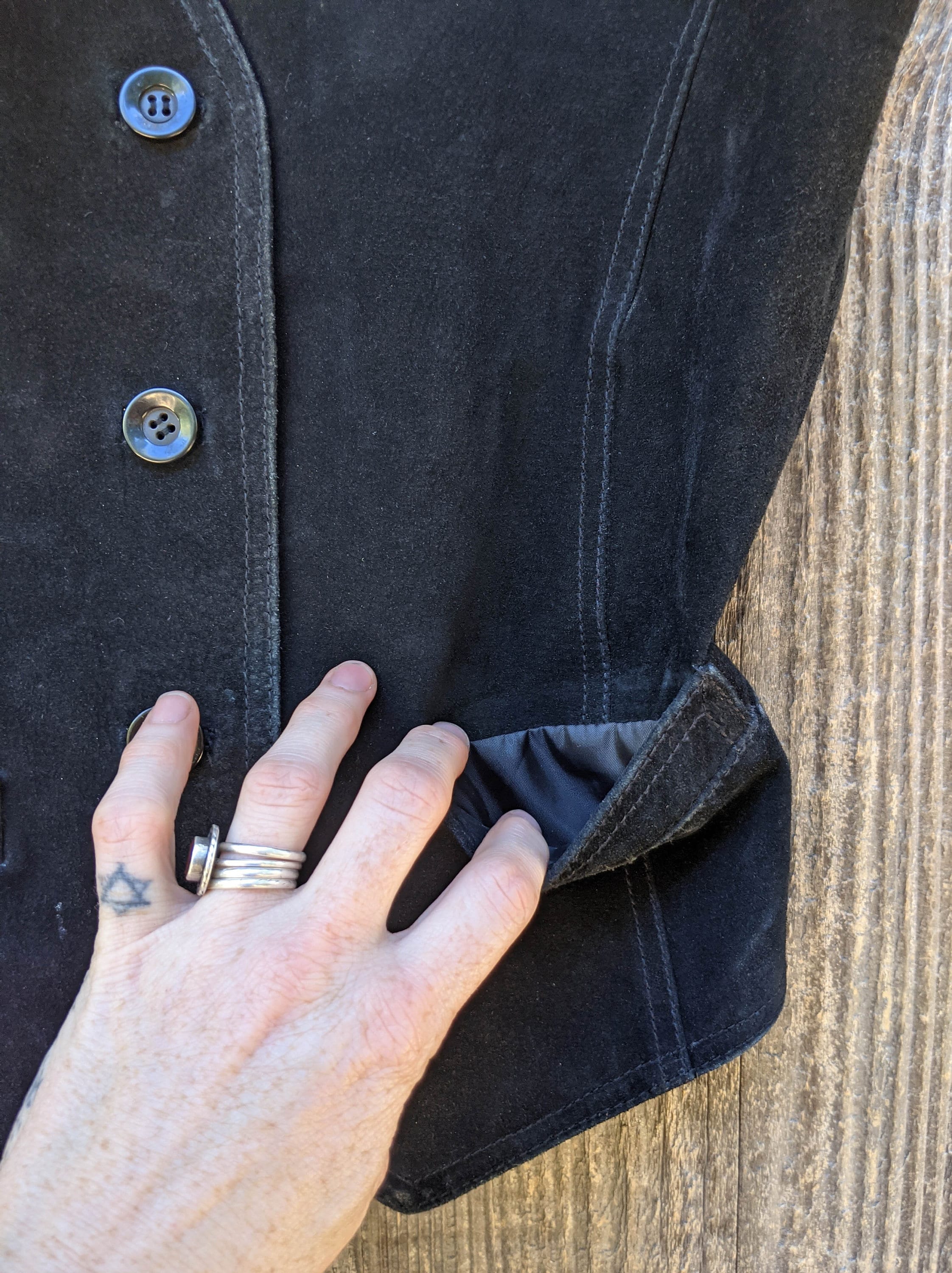 80’s Black Suede Studded Western Unisex Vest main image 1