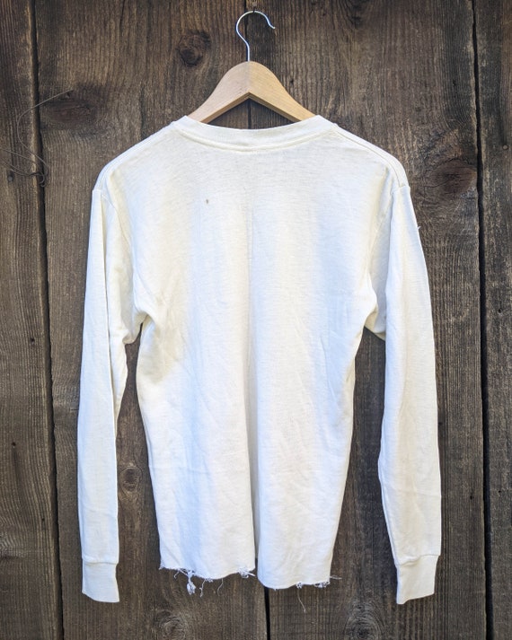 70s Vintage Winterskins Thermal / White Cotton Poly 50/50 Rustic