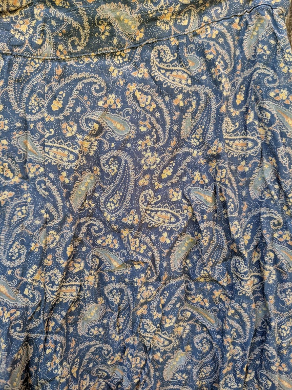 90s vintage rayon shorts / paisley blue gray loos… - image 8