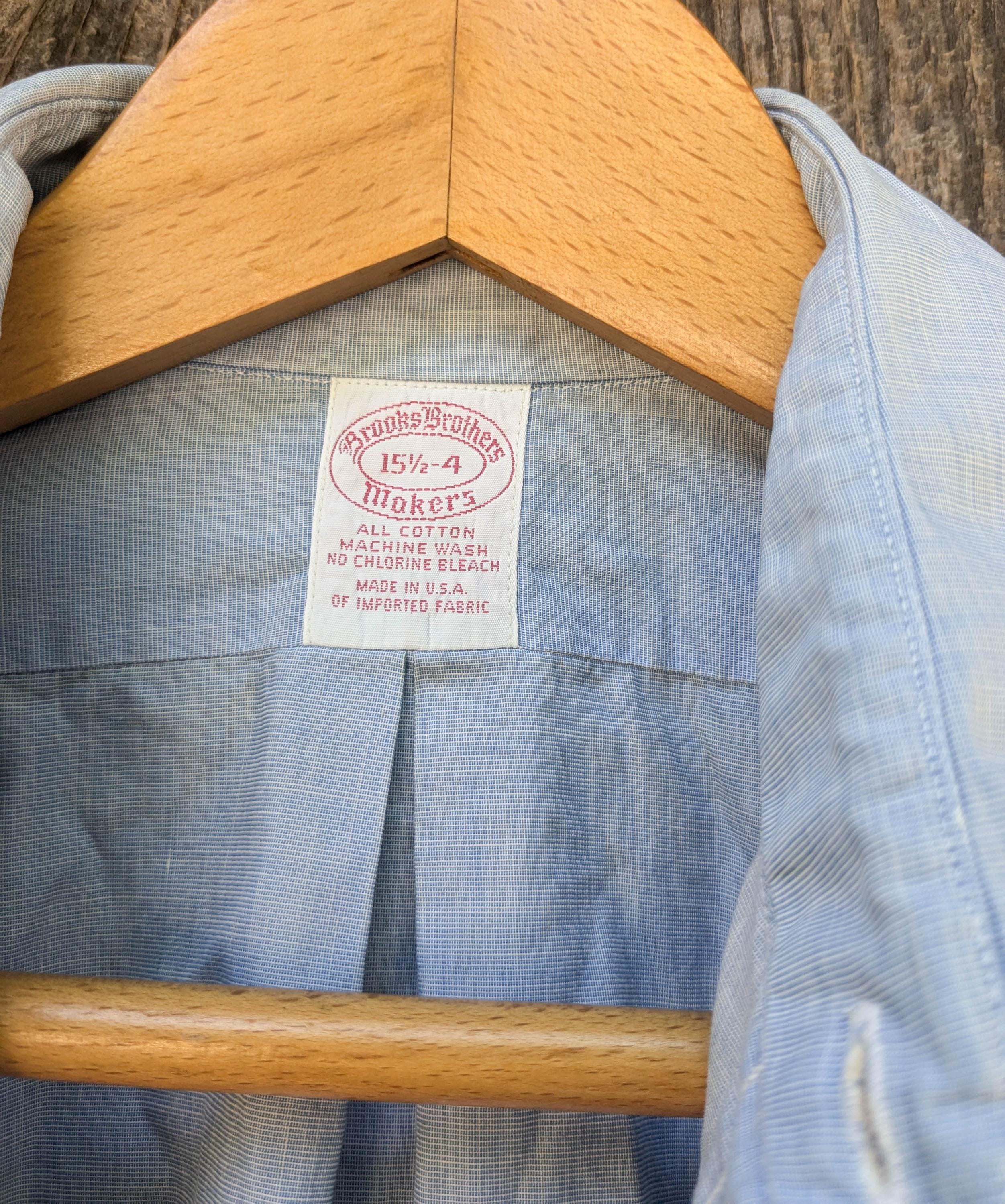 Buy 80s Vintage Brooks Brothers Makers Button up Shirt / Blue