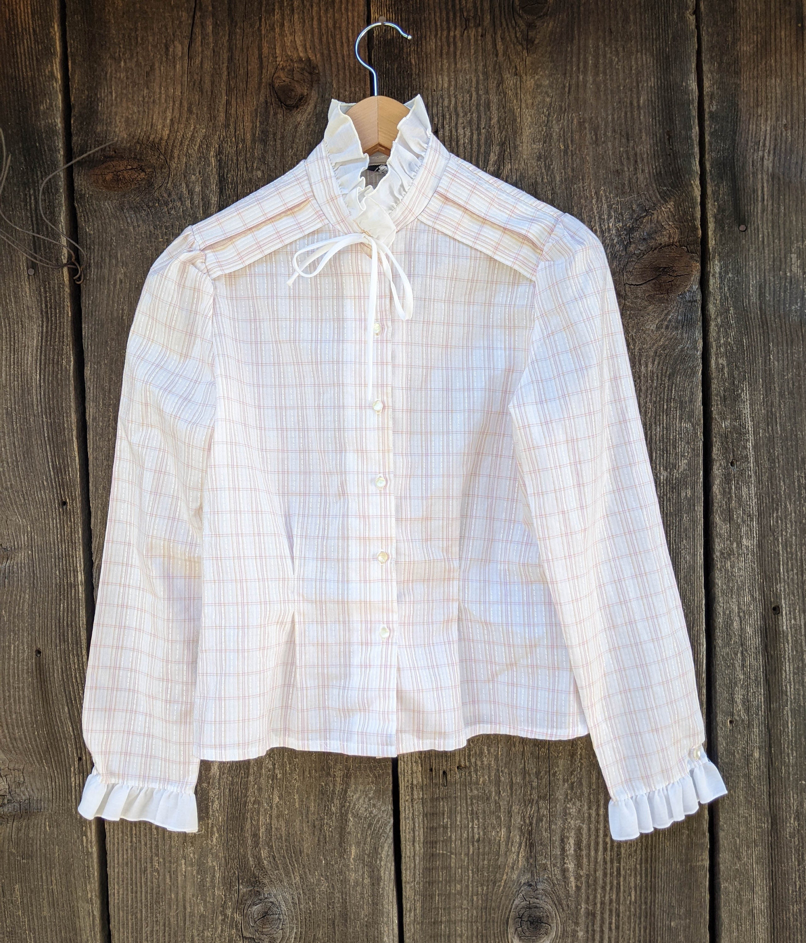 70s Vintage Plaid Ruffle Blouse / Ascot String Tie Western Pastel Shirt Top  / White Pink Yellow Square Dancing Cowgirl Retro Hipster Lolita - Etsy  Israel, image size:2564x3000
