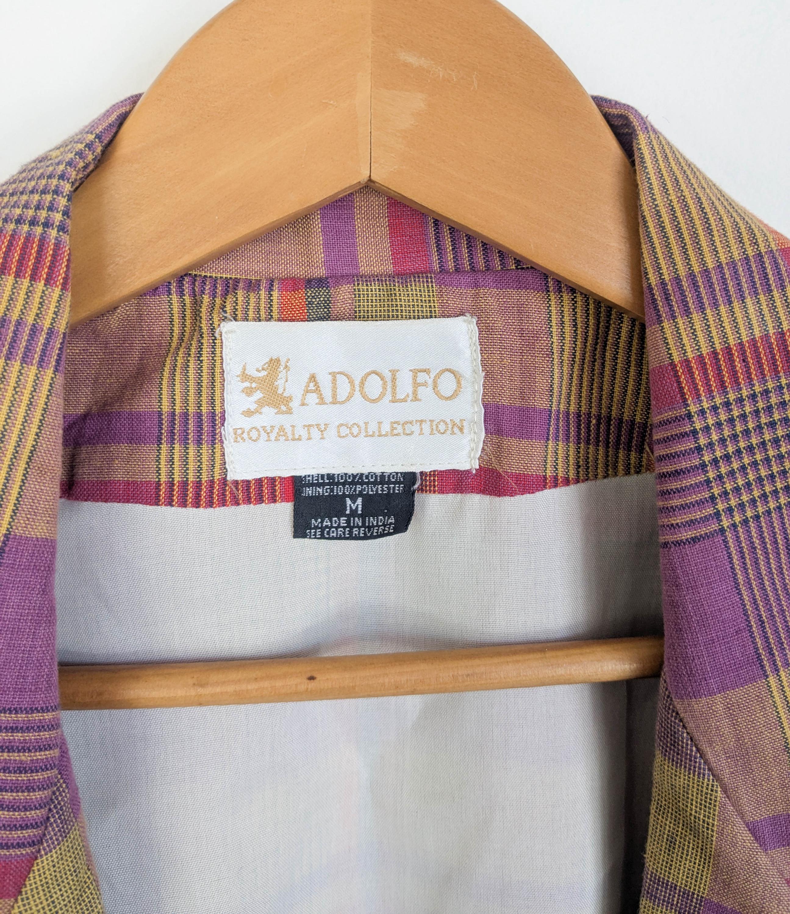 90s Plaid Cotton Blazer: Retro Y2K Purple Suit Jacket - Adolfo - Etsy