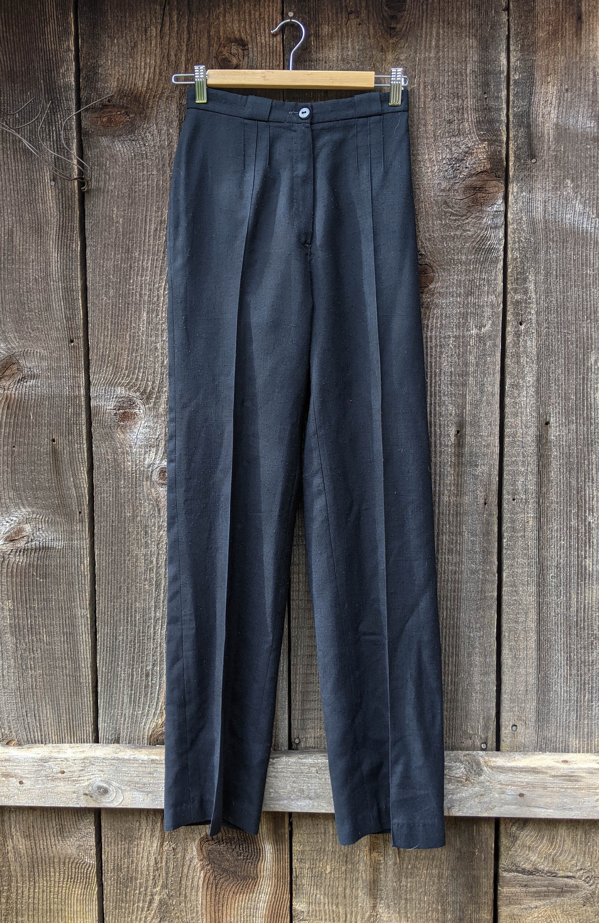 80s Vintage Black Creased Slacks 