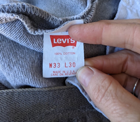 90s vintage Levis 501 xx jeans gray denim / butto… - image 9