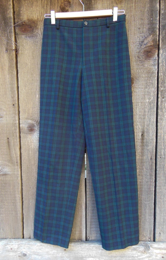 Coördineren Leonardoda levend Jaren '90 vintage geruite broek / blauwe groene broek - Etsy Nederland