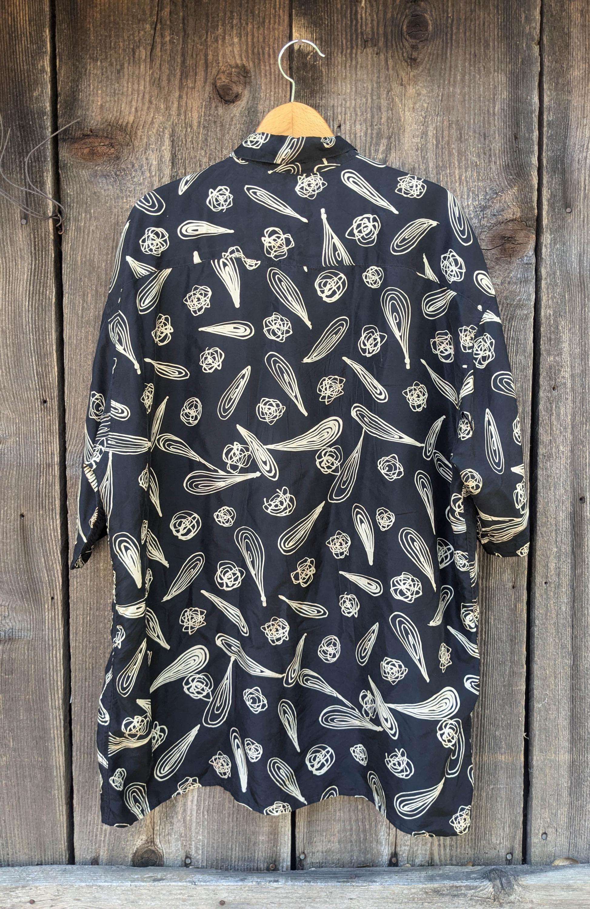 80s Vintage Silk Pattern Mens Shirt / Burma Bibas Saks Fifth
