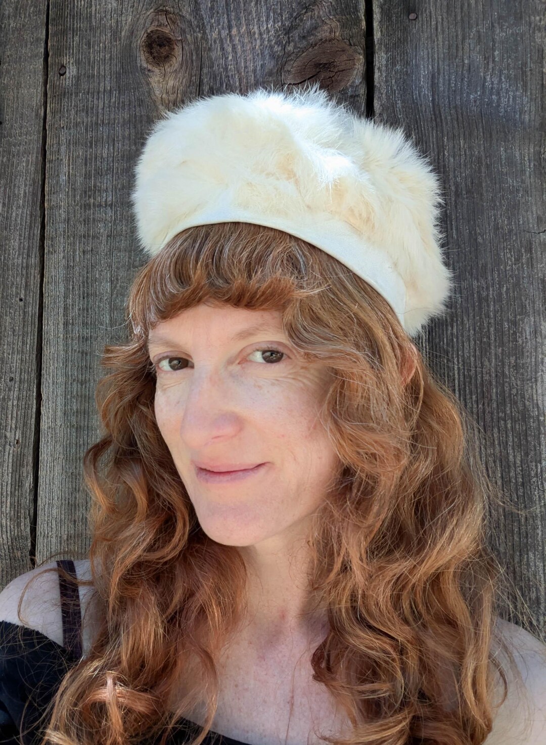 Vintage 1950’s Ladies Imported Alaskan Fur Pillbox Fascinator Hat Miss Howes Vintage 1950 main image 3