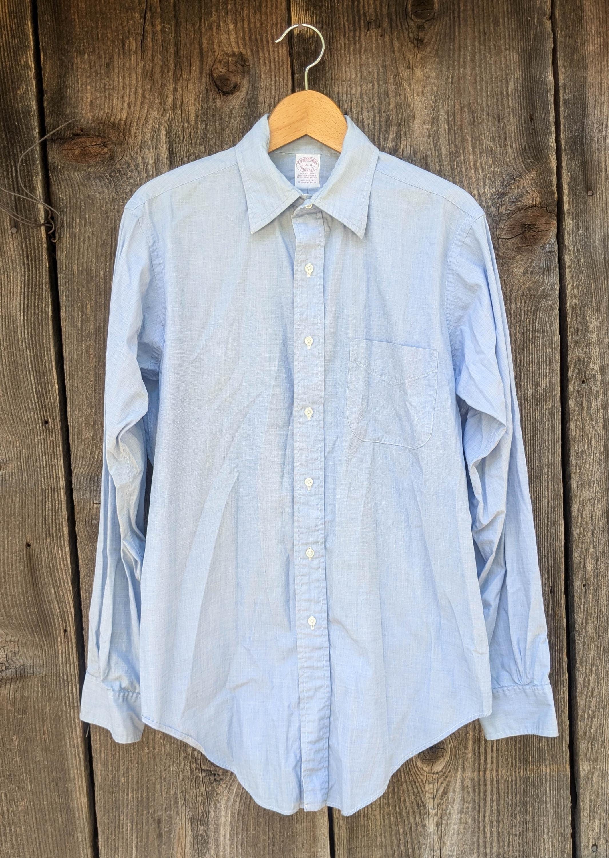 Buy 80s Vintage Brooks Brothers Makers Button up Shirt / Blue