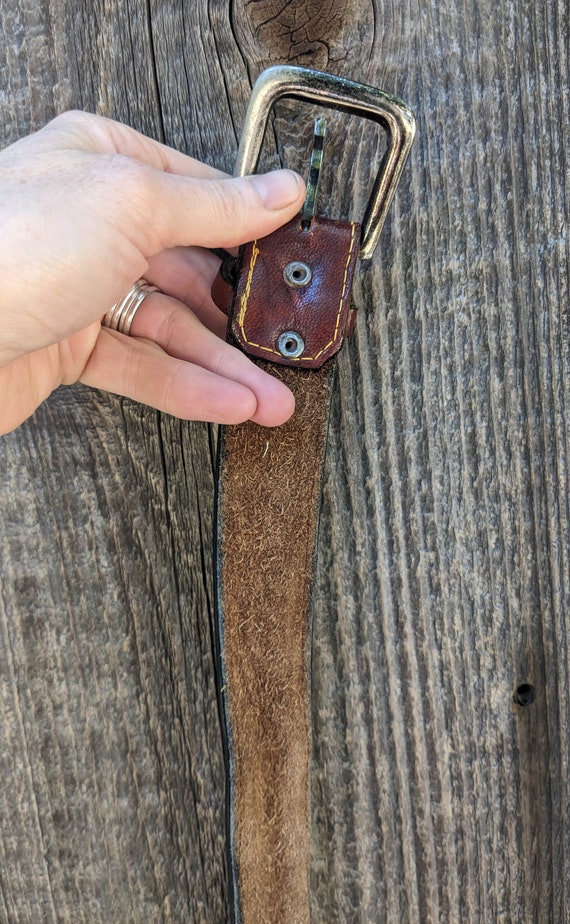 Vntg 70s Southwestern Bohemian Handmade Tan Leather & Beaded Womens Belt Lucky Brand Belt Leather Beaded Womens Bohemian Southwestern  main image 3