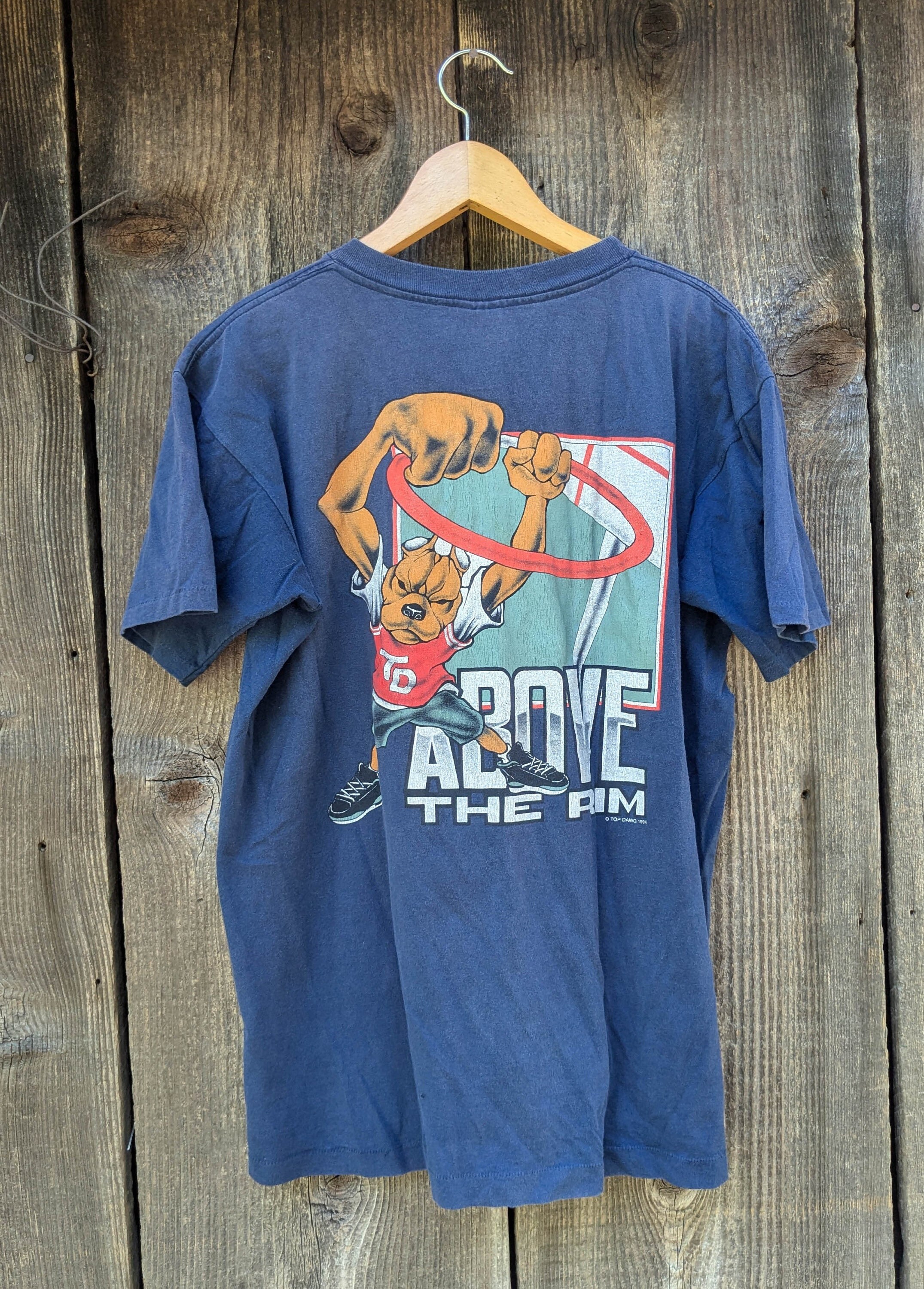 90s Vintage Top Dawg Above the Rim T Shirt 1994 / Hip Hop Grunge