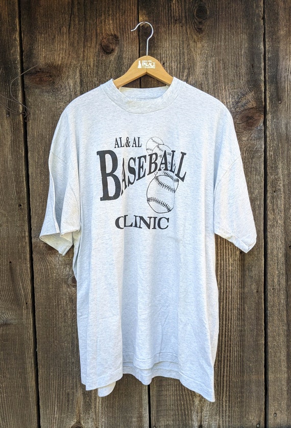 80s vintage baseball clinic t shirt / single stit… - image 1