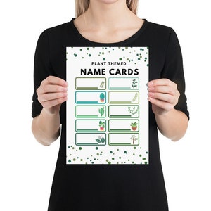 Cartes de visite de classe, cartes de visite sur le thème des plantes, étiquettes de nom, cartes de visite, noms de plantes, imprimables de carte de visite, étiquettes de nom de salle de classe, étiquette imprimable