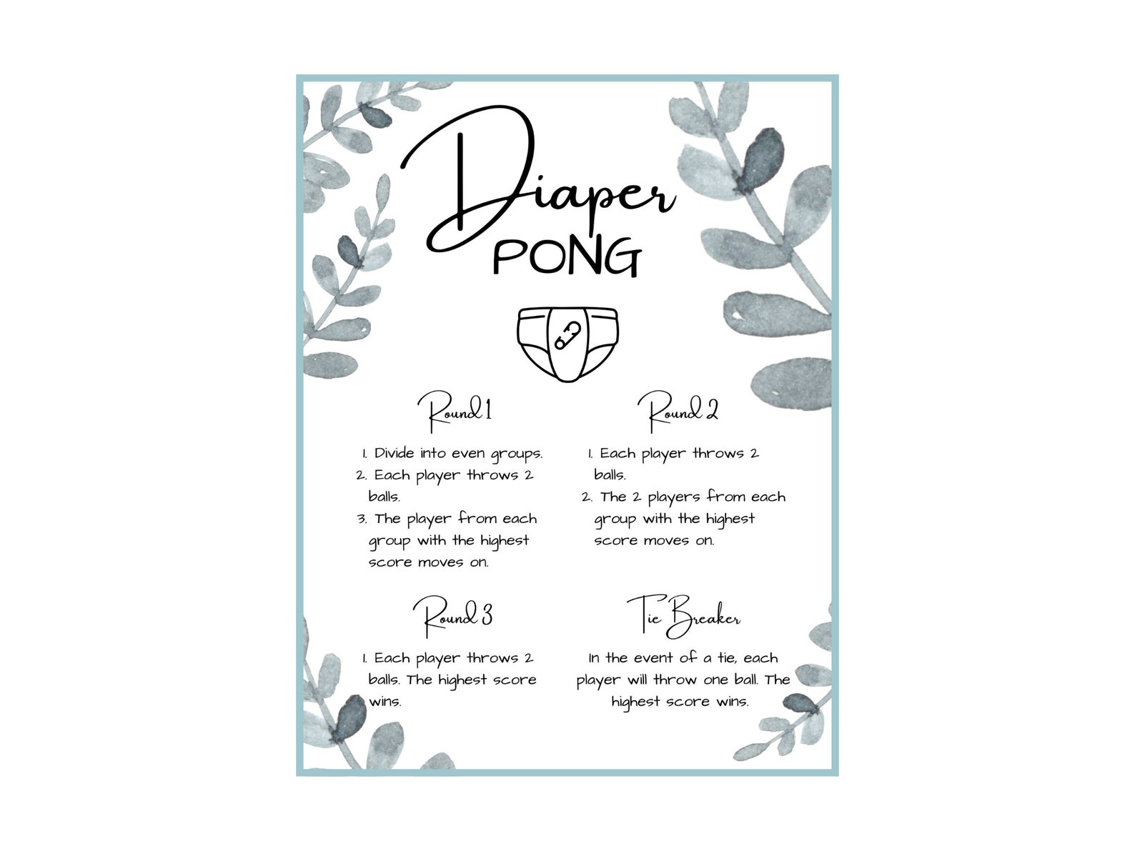 Diaper Pong Game Table Sign Baby Shower Games Baby Shower Etsy Australia