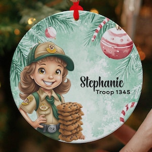 Personalized scout ornament, Scout Personalized Christmas Ornament, Girl Club Ornament, Cookie Seller, Gift for girls