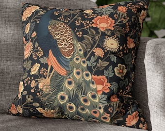 William Morris Peacock Pillow: Art Nouveau Decorative Cushion Cover