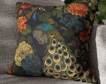 William Morris Peacock Pillow Cover: Art Nouveau Decorative Cushion