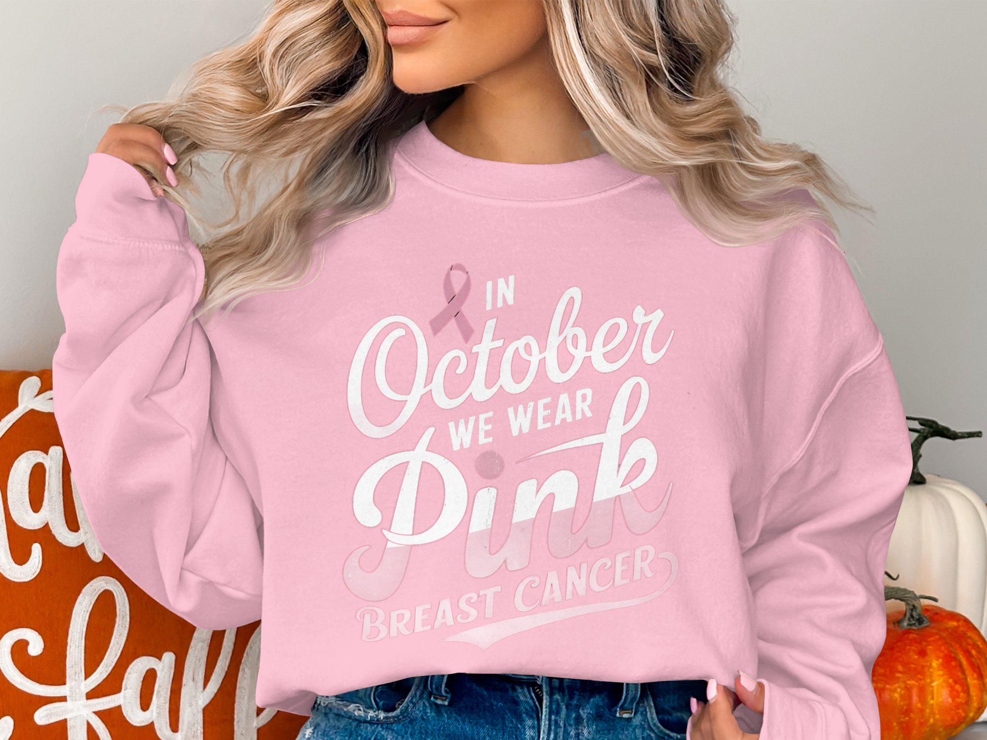 Sweat-shirt Femme Avec Nœud Rose Et Fleurs – Soutien Sensibilisation Cancer Du Sein, Confortable - 13