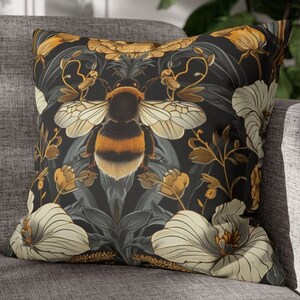 William Morris Bumblebee Pillow Cover: Art Nouveau Decorative Cushion image 1