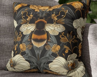 William Morris Bumblebee Pillow Cover: Art Nouveau Decorative Cushion
