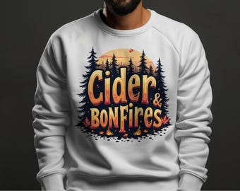 Sudadera con capucha unisex Cider Bonfires: acogedora sudadera con capucha para otoño