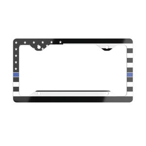 Dünne blaue Linie Schwarz-Weiß-Amerikanische Flagge-Nummernschild-Rahmen, Strafverfolgungs-Unterstützer-Auto-Tag-Halter, Vaterländische Nummernschild-Abdeckung