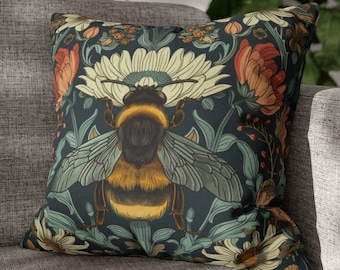 William Morris Bumblebee Pillow Cover: Art Nouveau Decorative Cushion